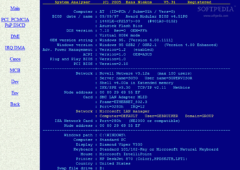 System Analyser screenshot