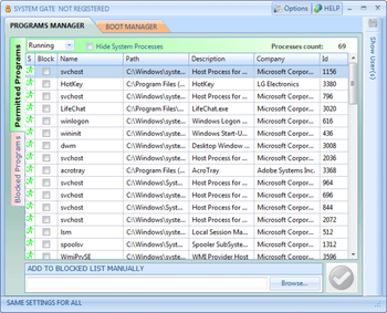 System Gate Block Programs Instantly screenshot