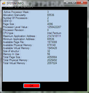 System Info screenshot