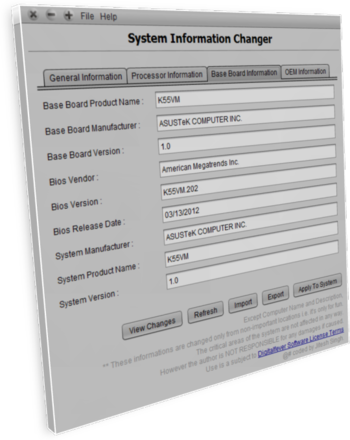 System Information Changer screenshot