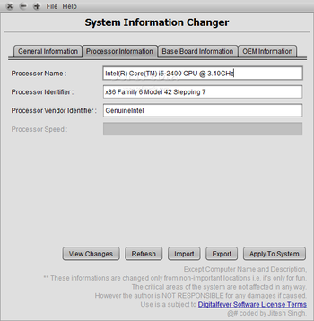 System Information Changer screenshot 2