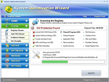System Optimization Wizard screenshot