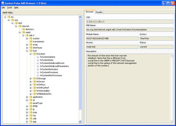 System Pulse MIB Browser screenshot