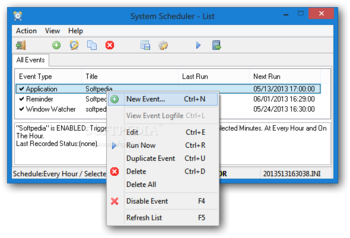 System Scheduler screenshot 2