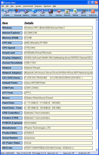 System Spec screenshot 10