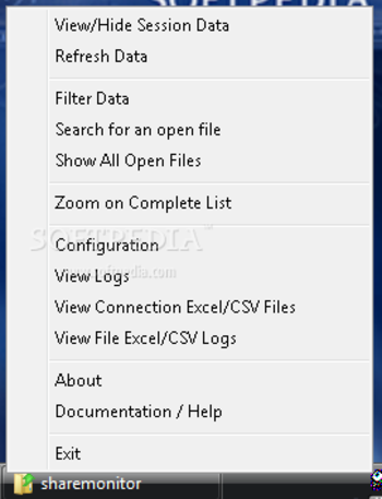 System Tray Share Monitor screenshot