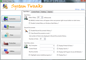 System Tweaks screenshot