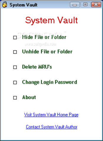 System Vault screenshot