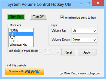 System Volume Control Hotkey Util screenshot