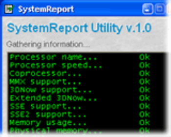 SystemReport screenshot