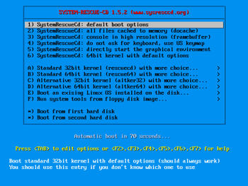 SystemRescueCd screenshot