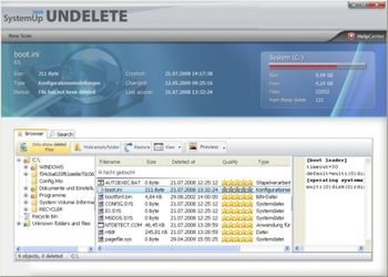 SystemUp Undelete 2009 screenshot 3