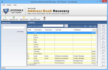 SysTools Address Book Recovery screenshot