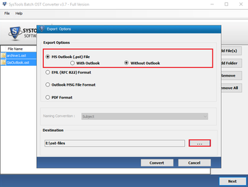 SysTools Batch OST Converter screenshot