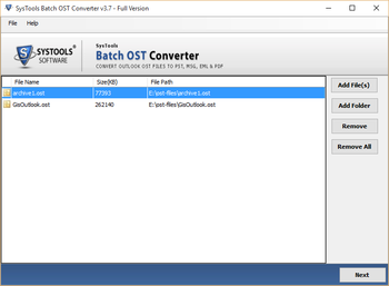 SysTools Batch OST Converter screenshot 4