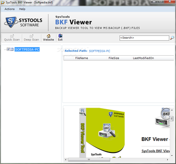 SysTools BKF Viewer screenshot