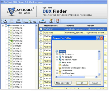 SysTools DBX Finder screenshot 3