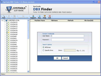 SysTools DBX Finder screenshot 4