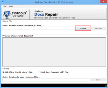 SysTools Docx Repair screenshot 4
