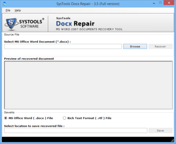 SysTools Docx Repair screenshot 5