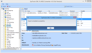 SysTools DXL to MSG Converter screenshot