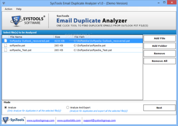 SysTools Email Duplicate Analyzer screenshot