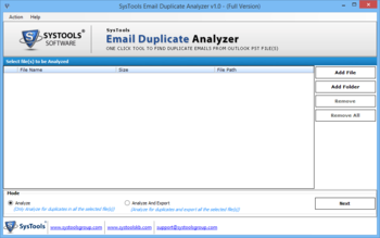 SysTools Email Duplicate Analyzer screenshot