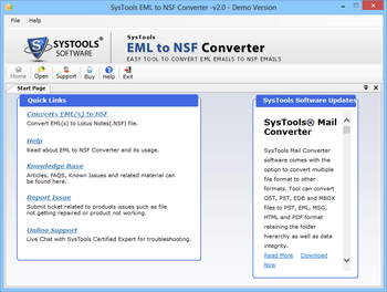 SysTools EML to NSF Converter screenshot