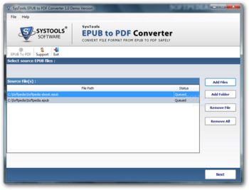 SysTools EPUB to PDF Converter screenshot