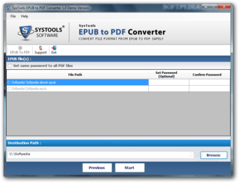 SysTools EPUB to PDF Converter screenshot 2