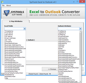 SysTools Excel to Outlook screenshot