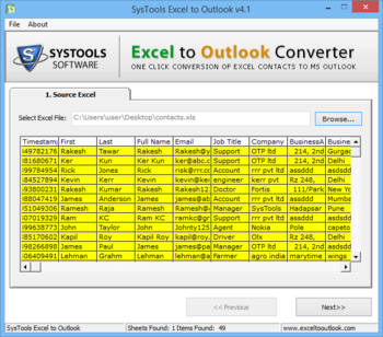 SysTools Excel to Outlook screenshot 4