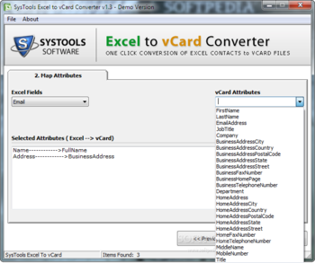 SysTools Excel to vCard Converter screenshot 2