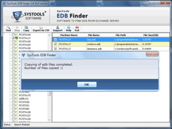 SysTools Exchange EDB Finder screenshot