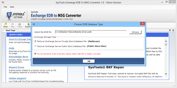 SysTools Exchange EDB to MSG Converter screenshot 2