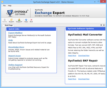 SysTools Exchange Export screenshot