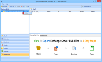 SysTools Exchange Recovery screenshot