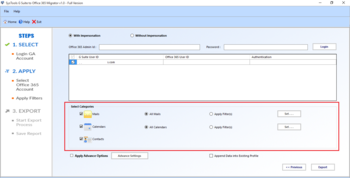 SysTools G Suite to Office 365 Migrator screenshot