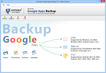SysTools Google Apps Backup screenshot