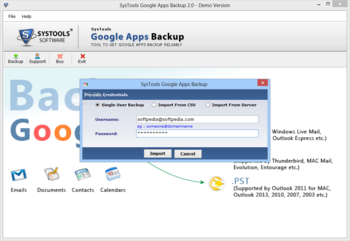SysTools Google Apps Backup screenshot 2