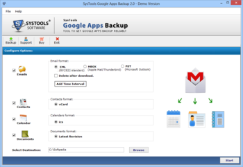 SysTools Google Apps Backup screenshot 3