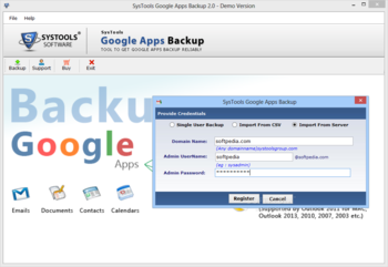 SysTools Google Apps Backup screenshot 4