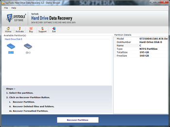 SysTools Hard Drive Data Recovery screenshot