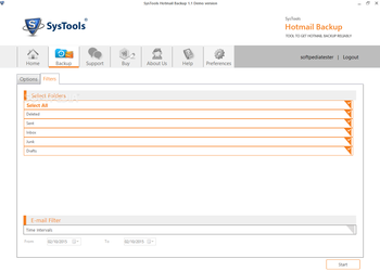 SysTools Hotmail Backup screenshot 3