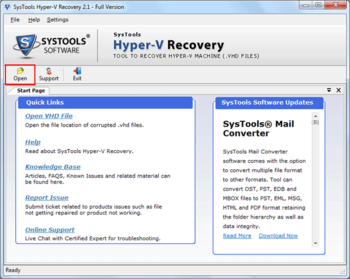 SysTools Hyper-V Recovery screenshot