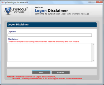 SysTools Logon Disclaimer screenshot 3