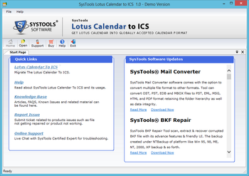 SysTools Lotus Calendar to ICS screenshot
