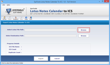 SysTools Lotus Calendar to ICS screenshot 2