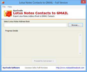 SysTools Lotus Notes Contacts to Gmail screenshot 3