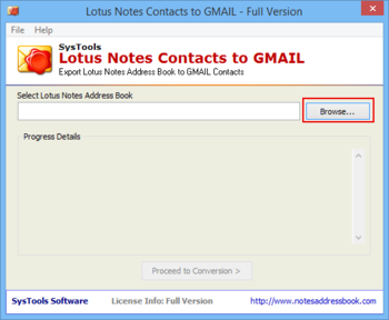 SysTools Lotus Notes Contacts to Gmail screenshot 4